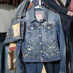 Custom hand embroidery true religion jacket